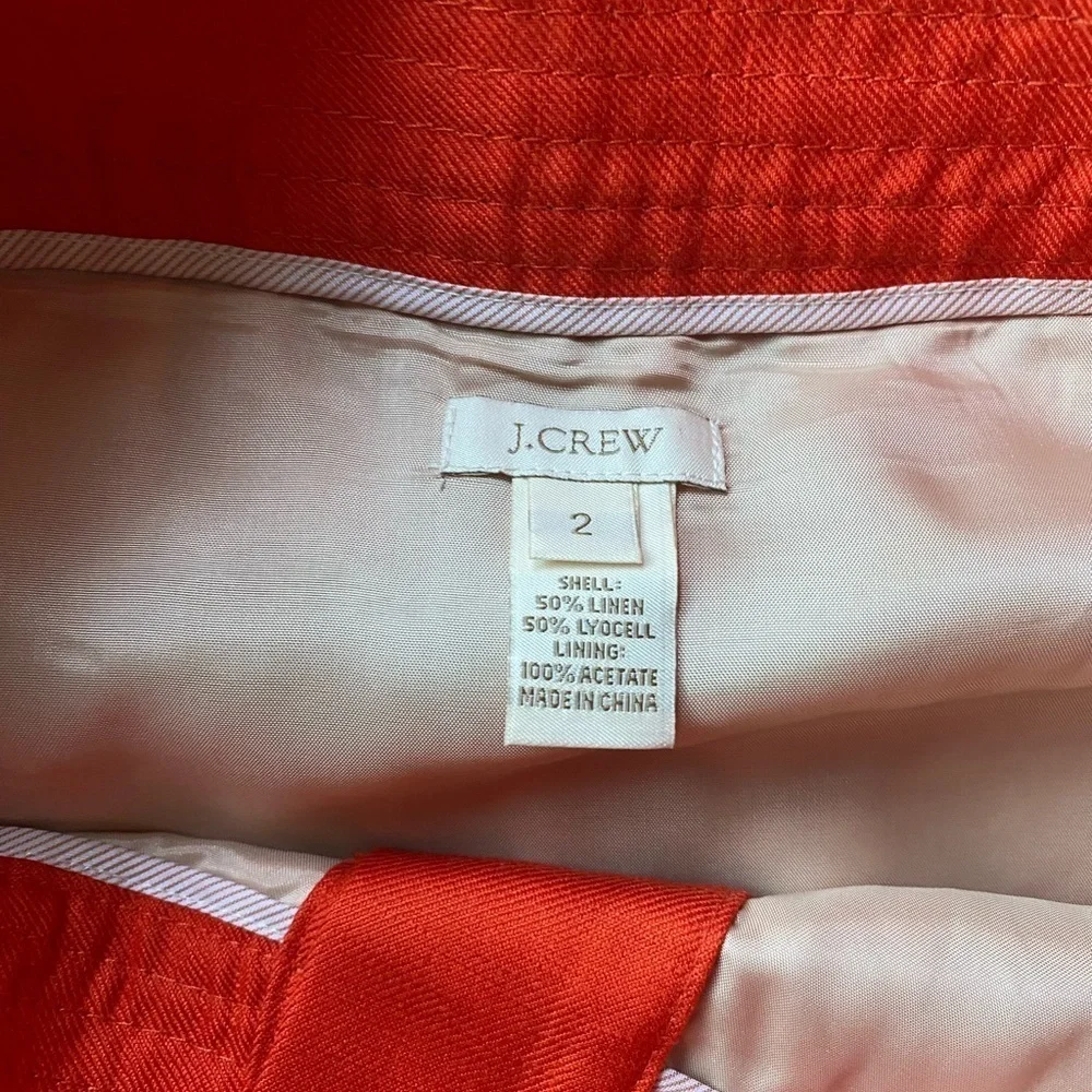 J Crew Dorrie Linen Blend A line Skirt